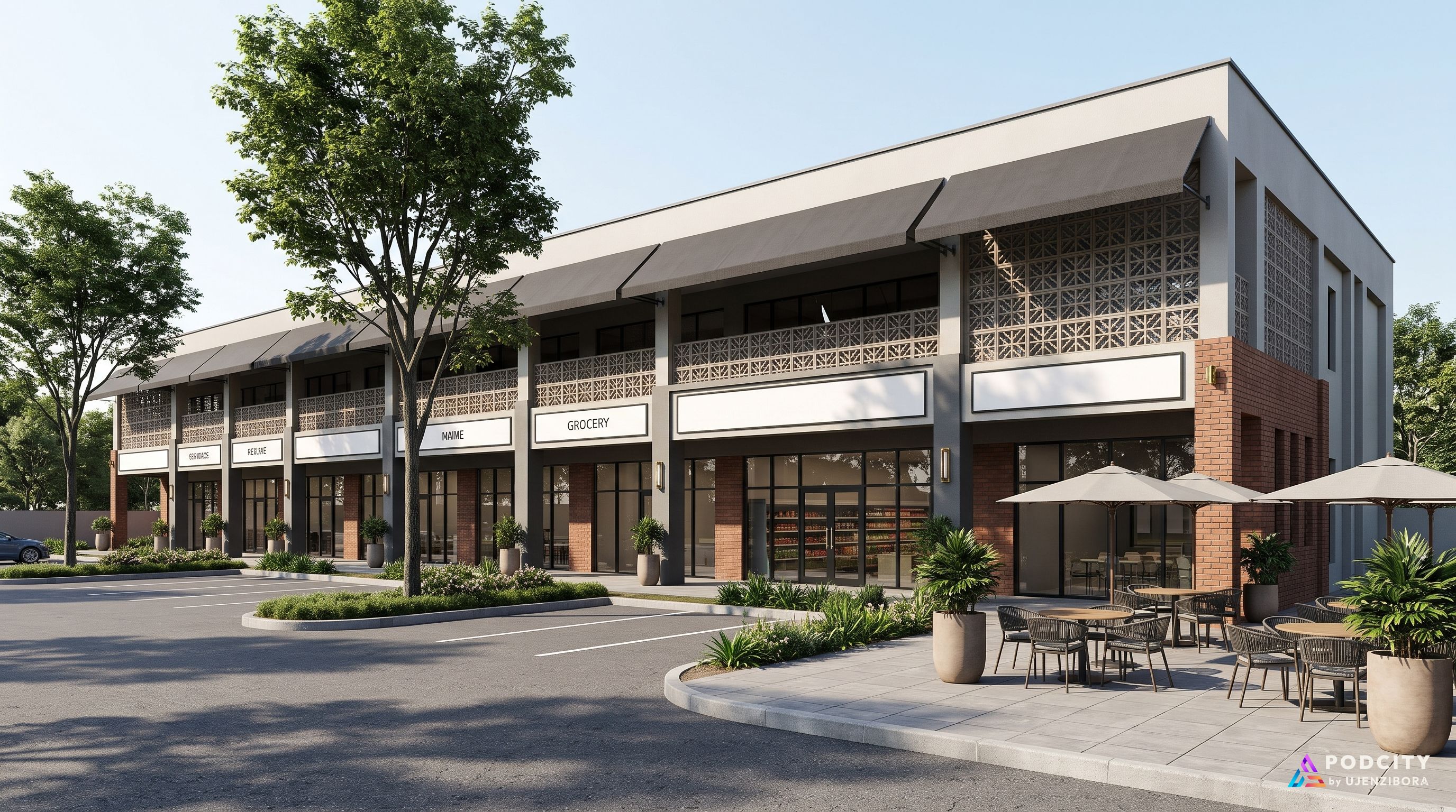 Stylized Building Design Retail Building Design Kenya | Two-Storey Shop Terrace, La… | PoDCity