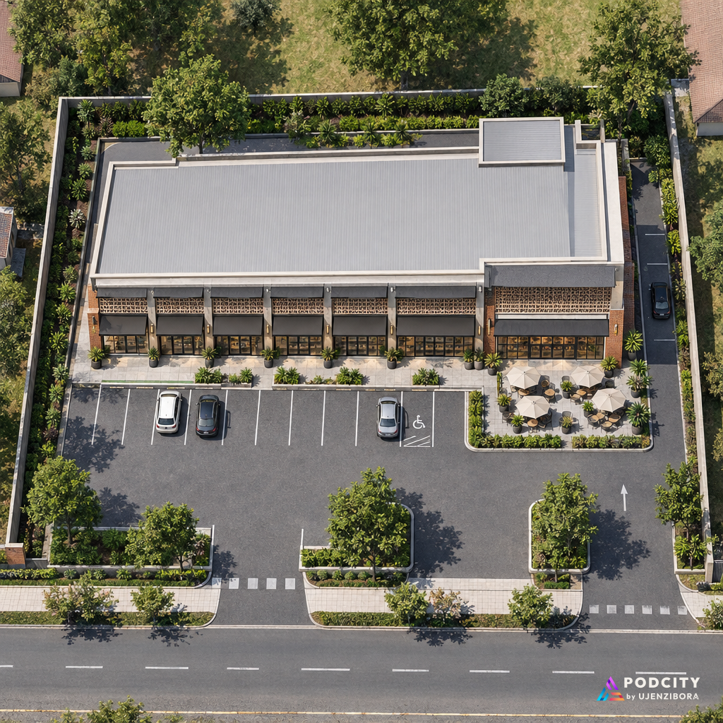 Stylized Building Design Retail Building Design Kenya | Two-Storey Shop Terrace, La… | PoDCity