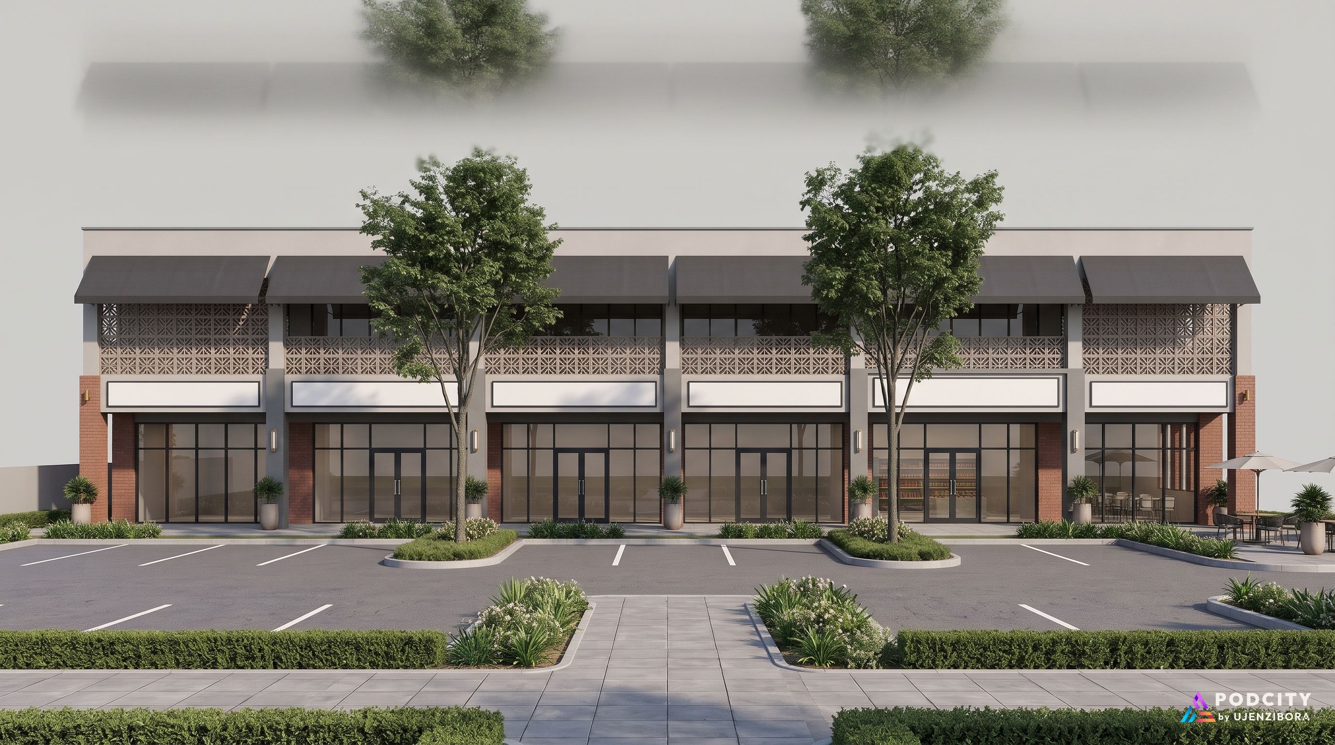 Stylized Building Design Retail Building Design Kenya | Two-Storey Shop Terrace, La… | PoDCity